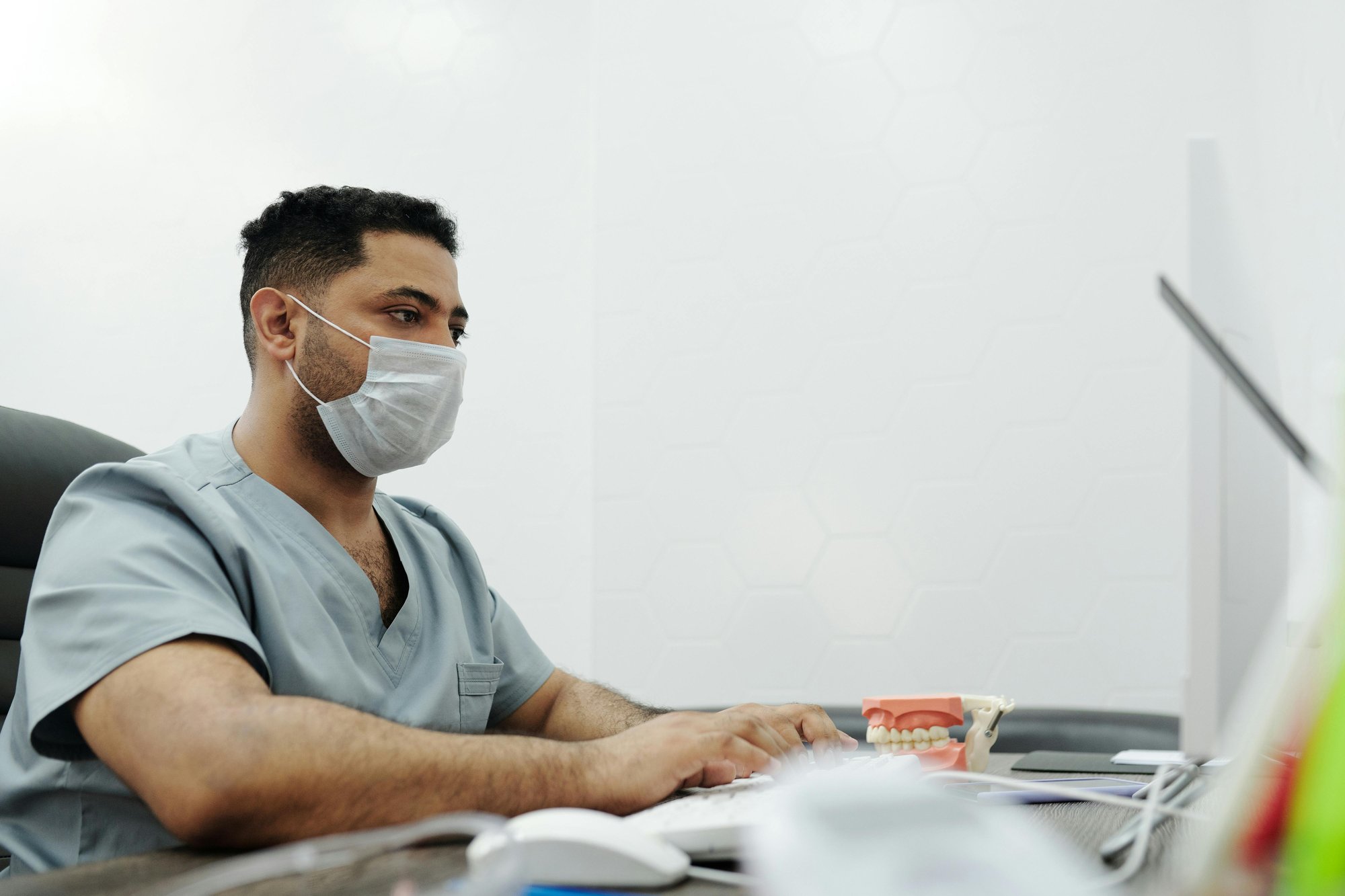 Doctor at clinical workstation